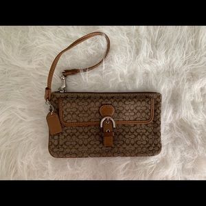 Coach Brown Wristlet